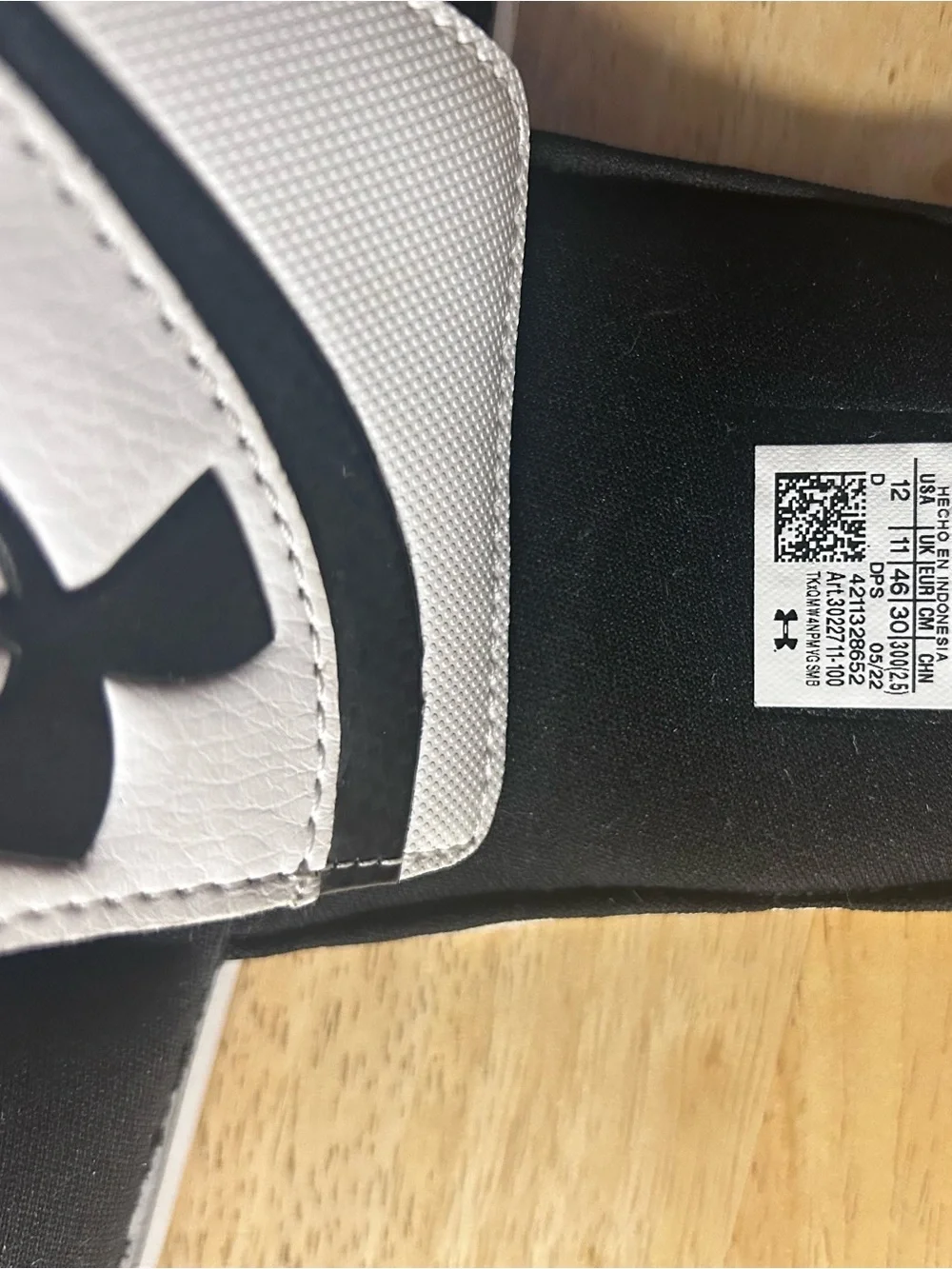 Under Armour Black & White Comfort Slide Sandals